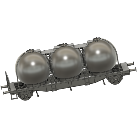 Pulvertransportvagn Ucs sfärisk kula skala H0 1:87