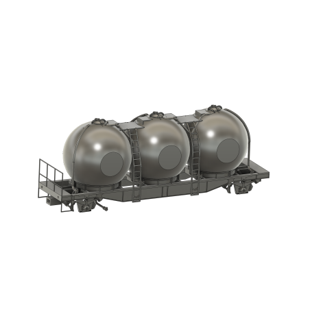 Pulvertransportvagn Ucs tillplattad kula skala H0 1:87