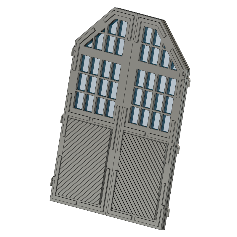 Engine house gates, angled